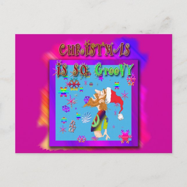 Julen är så Groovy Helg Vykort (Framsida)