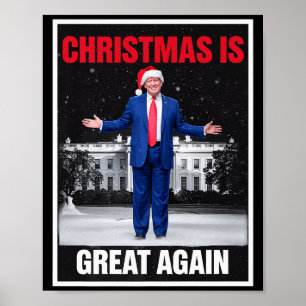 Julen Är Stor Igen Xmas Pyjamas Roligt Trump Poster