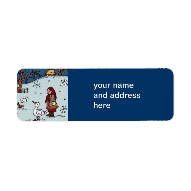 Julen är ukrainsk folkart returadress etikett (Framsidan)