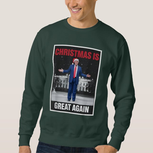 Julen är Underbar igen Julafton Pajamas Funny Trum Lång Ärmad Tröja (Framsida)
