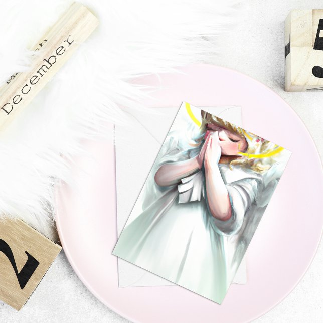 Julen börjar med Kristus böneängel Helgkort (Skapare uppladdad)