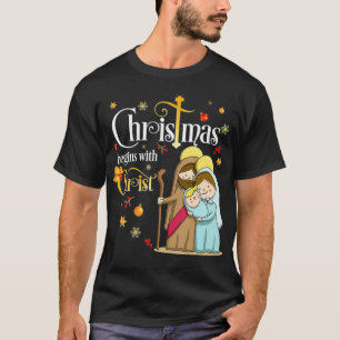 Julen börjar med Kristus Christian Jesus Holid T Shirt
