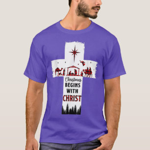 Julen börjar med Kristus Christian Kor Lycklig T Shirt