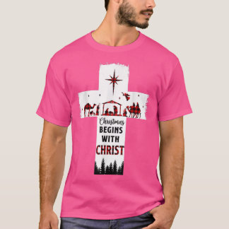 Julen börjar med Kristus Christian Kor Lycklig T Shirt