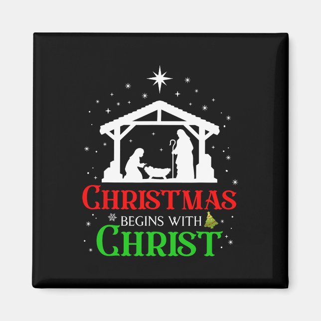 Julen börjar med Kristus Christian Religiösa J Magnet (Framsidan)