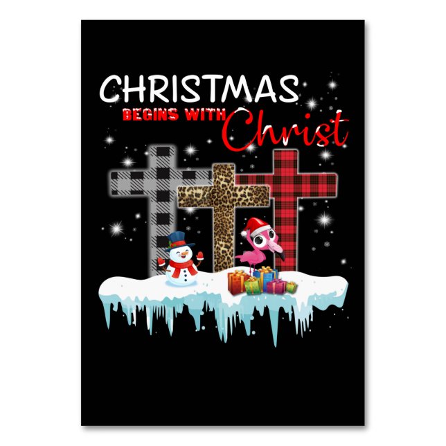 Julen börjar med Kristus Kärlek Flamingo Bordsnummer (Framsidan)