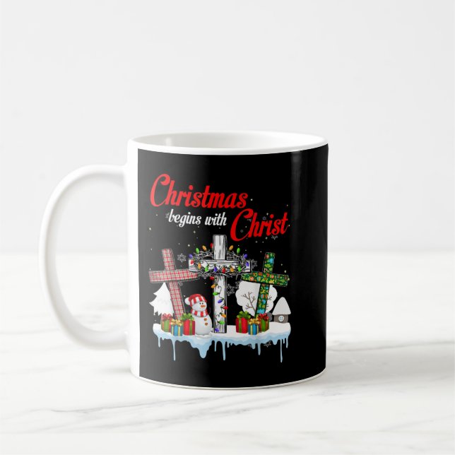 Julen börjar med Kristus Snögubbe Christi Kaffemugg (Vänster)