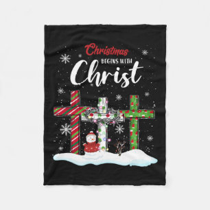 Julen börjar med Kristus Snögubbe Christian Cro Fleecefilt