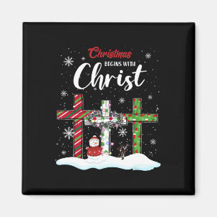 Julen börjar med Kristus Snögubbe Christian Cro Magnet