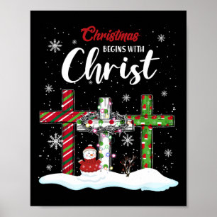Julen börjar med Kristus Snögubbe Christian Cro Poster