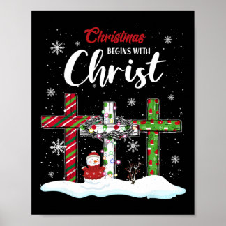 Julen börjar med Kristus Snögubbe Christian Cro Poster