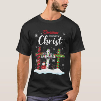 Julen börjar med Kristus Snögubbe Christian Cro T Shirt