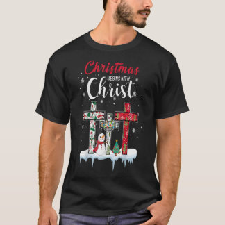 Julen börjar med Kristus Snögubbe Christian Cro T Shirt