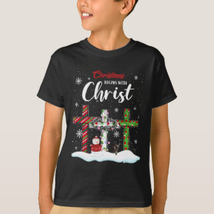 Julen börjar med Kristus Snögubbe Christian Cro T Shirt