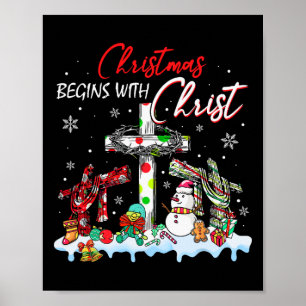 Julen börjar med Kristus Snögubbe Christian Rel Poster