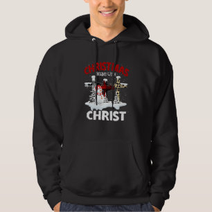 Julen börjar med Kristus Snowmans Kor Jesus Hoodie
