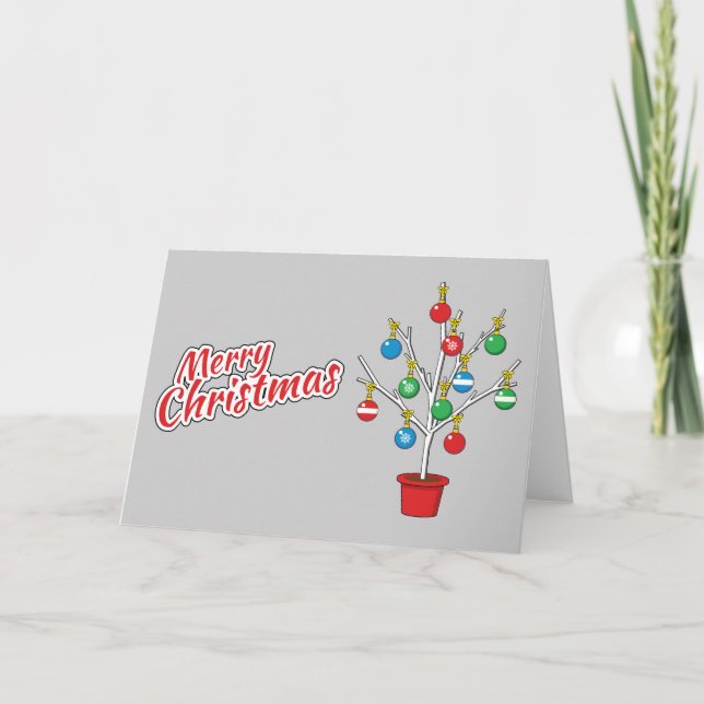 Julen Bråkig Gren Träd - God Jul Kort (Framsida)