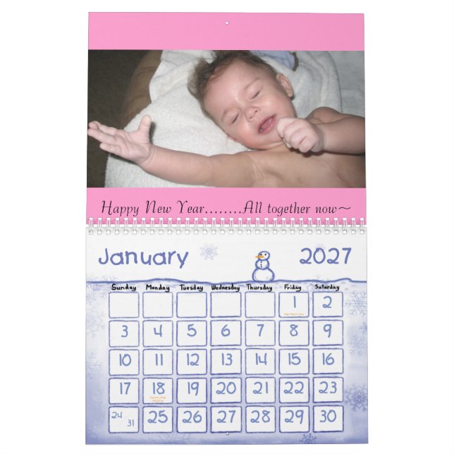 Julen Calendar vår Family. Kalender (Jan 2027)