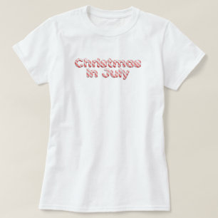 Julen candy cane i Typografi i juli T Shirt