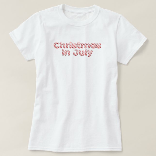 Julen candy cane i Typografi i juli T Shirt (Design framsida)