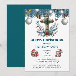 Julen candy cane och Holly Kor Inbjudningar