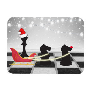 Julen Chess Jultomten och rener Magnet
