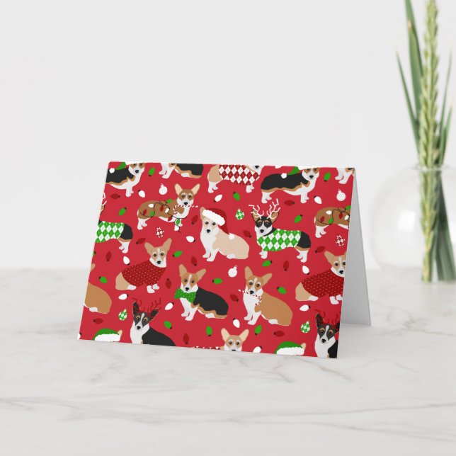 julen Corgi Hundar Kort (Framsida)