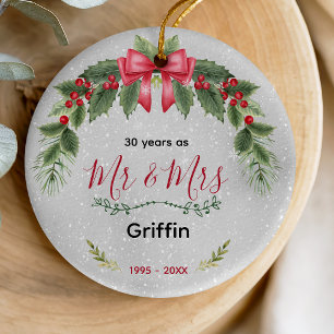 Julen Cute bröllop på årsdagen Julgransprydnad Keramik