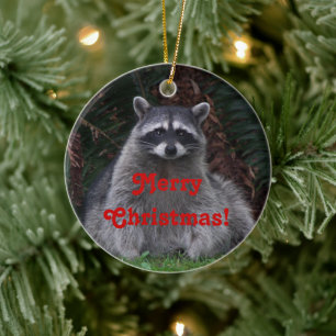 Julen Cute Forest Raccoon Julgransprydnad Keramik