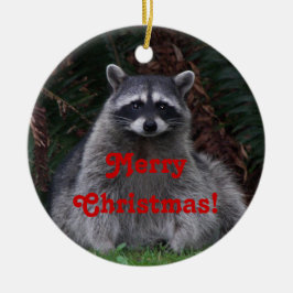 Julen Cute Forest Raccoon Julgransprydnad Keramik