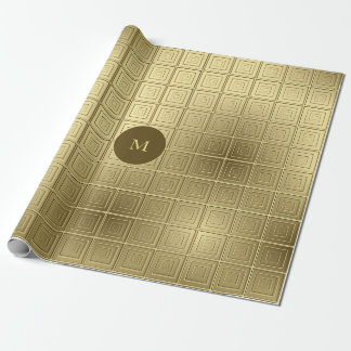 Julen Cute Golden and Guld Squares Mönster Presentpapper