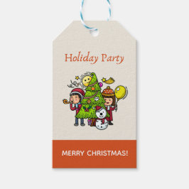 Julen Cute Playof Hand plockade Julfest Presentetikett