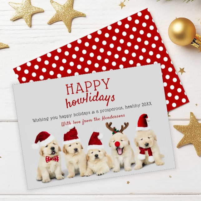Julen Cute Puppy Hundar "Lycklig howlidays" (Skapare uppladdad)