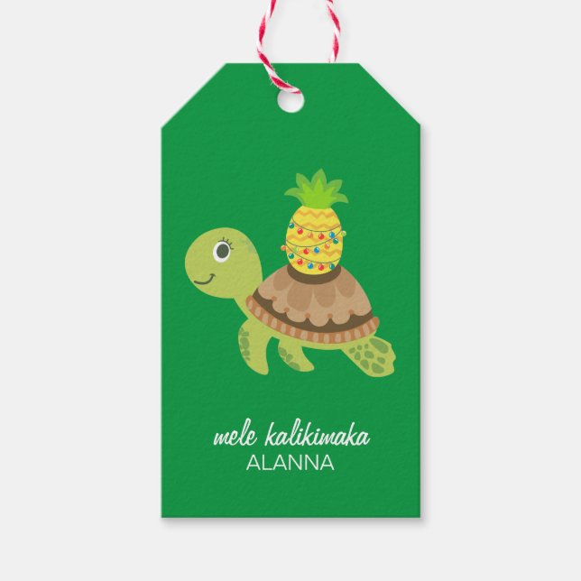 Julen Cute Sea Turtle Presentetikett (Framsidan)