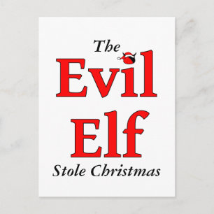 Julen Evil Elf Stole Helg Vykort