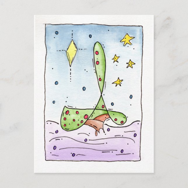 Julen "Finare Träd" Vykort (Framsida)