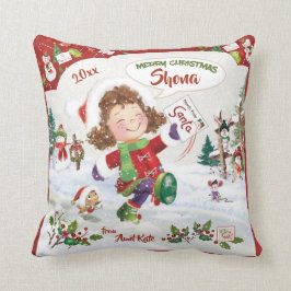 Julen finner den 3 Klockor, gullig flickaaktivitet Kudde