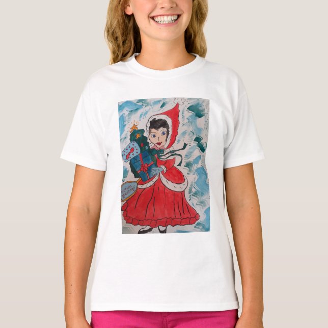 Julen för jultomtens Helper Kids T Shirt (Framsida)
