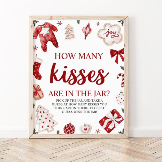 Julen gissar hur många Kisses Baby Shower-spel Poster (Skapare uppladdad)