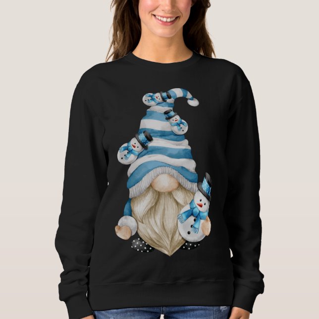 Julen Gnome i Cute Winter Vacacacing-familjen med  T Shirt (Framsida)