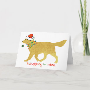 Julen Golden Retriever Naughn men Nice Helgkort
