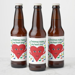 "Julen gör mitt hjärta till sjunga" Ölflaska Etikett
