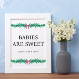 Julen Gren Spädbarn är gullig babystövel Poster