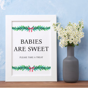 Julen Gren Spädbarn är gullig babystövel Poster