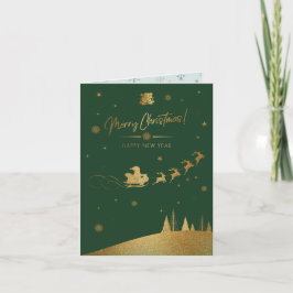 Julen Guld Sleigh Kort