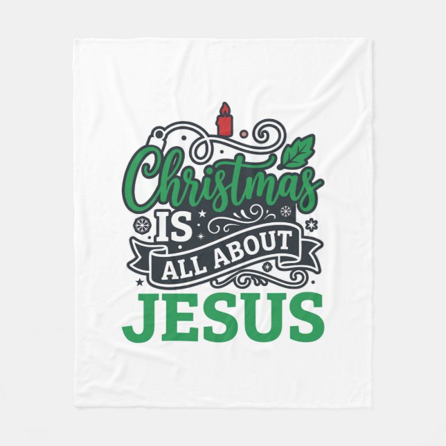 Julen handlar om Jesus-design Fleecefilt (Framsidan)