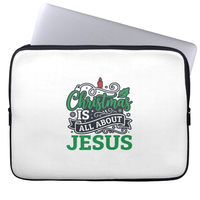 Julen handlar om Jesus-design Laptop Fodral (Framsidan)