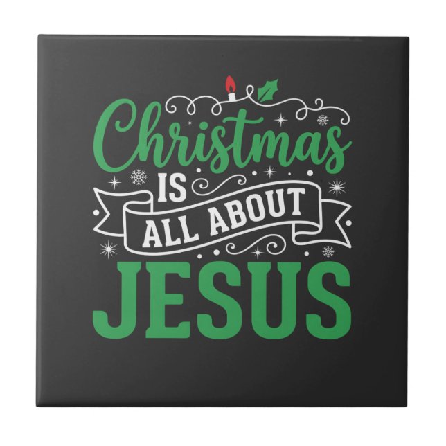 Julen handlar om Jesus typografi Kakelplatta (Framsidan)