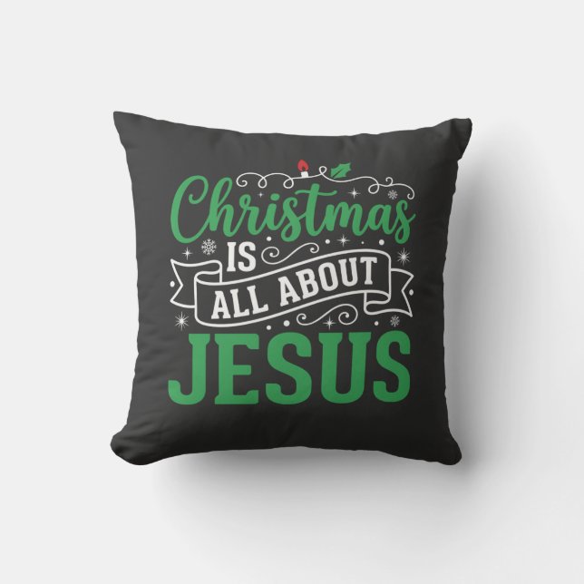 Julen handlar om Jesus typografi Kudde (Framsida)