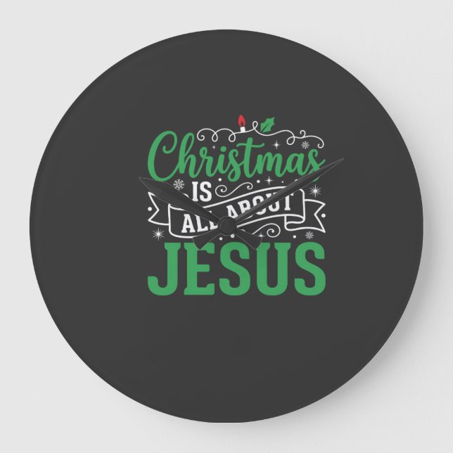 Julen handlar om Jesus typografi Stor Klocka (Framsida)